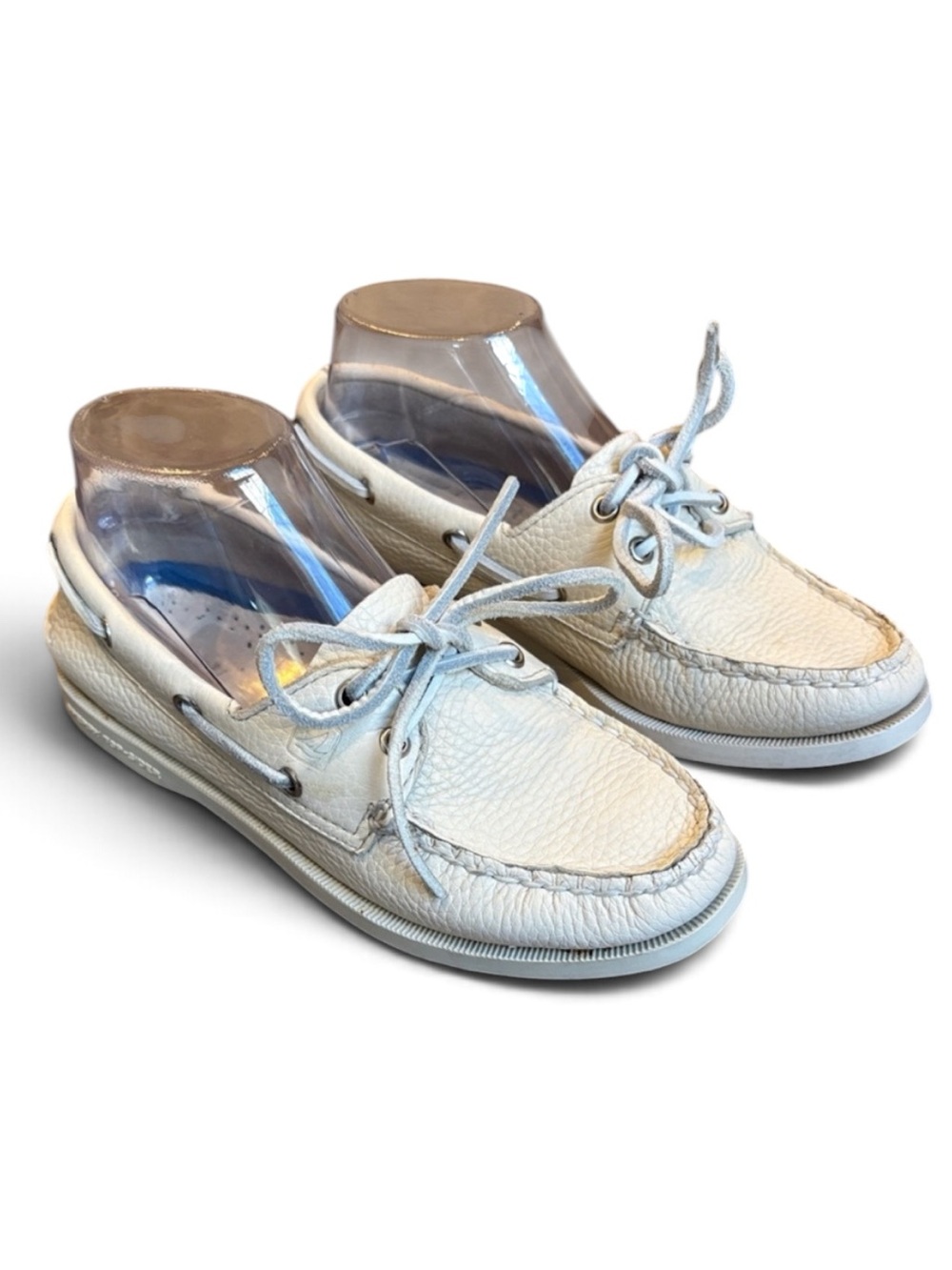 Sperry Top-Sider Authentic Original Ice Beige Leather 9195041 Women's 6M